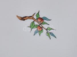 Herendi csipkebogyó mintás illatmécses tartó. Kézzel festett, jelzett, hibátlan. 12x13 cm