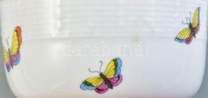 Herendi Rotschild mintás cukordoboz, rózsás díszítéssel. Kézzel festett, jelzett, rózsán lepattanáss...