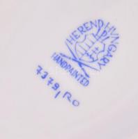 Herendi Rotschild mintás fonott tálka. Kézzel festett, jelzett, jelzett, hibátlan. 14x11 cm