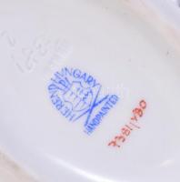 Herendi Viktória mintás fonott tálka. Kézzel festett, jelzett, jelzett, hibátlan. 9,5x7 cm