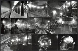 1976 Budapest, Deák tér, metróépítés a föld alatt, 13 db vintage fotó, néhány datálva, 9x14 cm