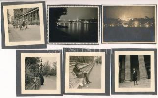 cca 1945 előtt készült felvételek Budapesten, 13 db vintage fotó különféle forrásokból, 4x6 cm és 6x9 cm között
