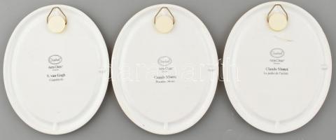 Goebel Artis Orbis Claude Monet sorozat 3 porcelán kép. Matricás, jelzett, hibátlan. 13x11 cm