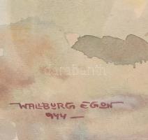 Wallburg Egon (Zórád Ernő) (Balassagyarmat, 1911 - Budapest, 2004) - Piaci jelenet Akvarell, papír 4...