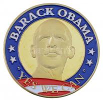 Amerikai Egyesült Államok 2008. Barack Obama aranyozott, festett fém emlékérem (40mm) T:1- (PP) USA 2008. Barack Obama gilt, painted metal commemorative medallion (40mm) C:AU (PP)