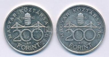 1992. 200Ft Ag "MNB" (2x) T:2 Adamo F13