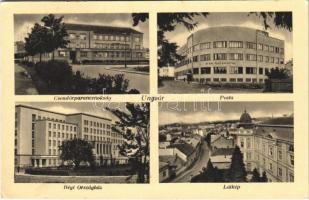 1941 Ungvár, Uzshorod, Uzhhorod, Uzhorod; Volt parlament, posta, látkép, csendőrparancsnokság / former parliament, post office, general view, gendarmerie headquarters