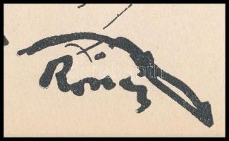 Rippl-Rónai József (1861-1927): Magányos vándor. Cinkográfia, papír, jelzett a cinkográfián, paszpar...