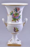 Herendi Viktória mintás urna váza. Kézzel festett, jelzett, hibátlan, két részből áll, csavar laza 24 cm
