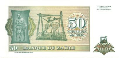 Kongó-Zaire 1985-1995. 10 klf bankjegy T:I