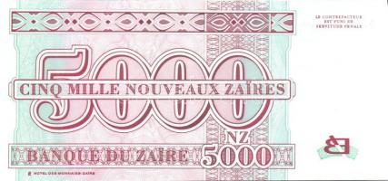 Kongó-Zaire 1985-1995. 10 klf bankjegy T:I