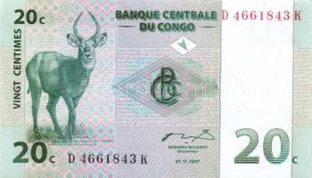 Kongó 1997-2003. 7 klf bankjegy T:I