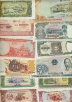 Kambodzsa, Laosz, Vietnam (Észak-, Kél-, Egyesült) 66 klf modern bankjegy T:I, I- II+(néhány)