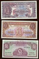 Nagy-Britannia 1950-es, 60-as, 70-es évek katonai bankjegyek 6 klf T:I