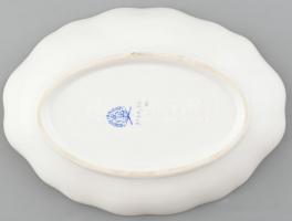 Herendi Rotschild mintás porcelán tálka. Kézzel festett, jelzett, minimális kopással 18x14 cm