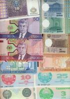 Kazahsztán, Tadzsikisztán, Kirgizisztán, Türkmenisztán, Üzbegisztán összesen 31 klf bankjegy T:I