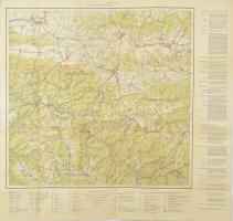 cca 1959 Slovesky raj (Szlovák paradicsom) térképe, 1:75.000, 73x77 cm