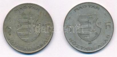 1947. 5Ft Ag "Kossuth" (2x) T:3 patina
Adamo F8.1