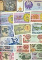 Kazahsztán, Tadzsikisztán, Kirgizisztán, Türkmenisztán, Üzbegisztán összesen 31 klf bankjegy T:I