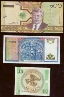 Kazahsztán, Tadzsikisztán, Kirgizisztán, Türkmenisztán, Üzbegisztán összesen 31 klf bankjegy T:I