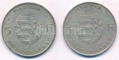 1947. 5Ft Ag "Kossuth" (2x) T:2-,3
Adamo F8.1