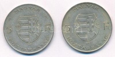 1947. 5Ft Ag "Kossuth" (2x) T:2-,3
Adamo F8.1