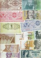 Balkán államok / Jugoszlávia, Horvátország, Bosznia-Hercegovina, Makedónia, Szlovénia, Szerbia 48 klf bankjegy T:I