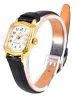 Női mechanikus karóra bőr szíjjal, működőképes, jó állapotú, d: 25 mm