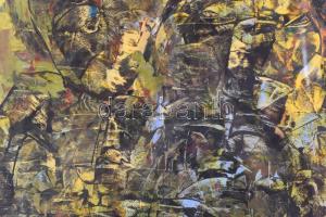 Bán Béla (1909-1972): Metamorfózis, 1962. Olaj, papír, jelzett. Üvegezett fa keretben, 78×58 cm / Bé...