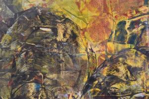 Bán Béla (1909-1972): Metamorfózis, 1962. Olaj, papír, jelzett. Üvegezett fa keretben, 78×58 cm / Bé...