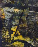 Bán Béla (1909-1972): Metamorfózis, 1962. Olaj, papír, jelzett. Üvegezett fa keretben, 78×58 cm / Bé...