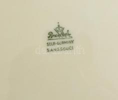 Rosenthal porcelán étkészlet. Hiányos. kézzel festett, jelzett. 6 mély, 6 lapos tárnyér, 4 kistányér...