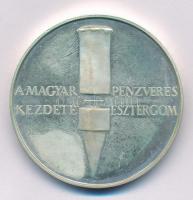 Lapis András (1942-) 1984. "MÉE Esztergom - A magyar pénzverés kezdete" Ag emlékérem (35.74g/0.800/42,5mm) T:1  Adamo EM2