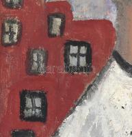 Bornemisza László (1910-1995): Városi lány. Olaj, vászon, jelzett, fa keretben, 60×30 cm / László Bo...