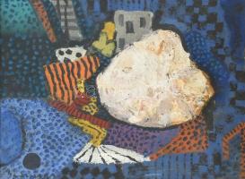 Bornemisza László (1910-1995): Tengerpart. Olaj, vászon, jelzett, 28×37,5 cm / László Bornemisza (1910-1995): Seaside. Oil on canvas, signed, 28×37,5 cm