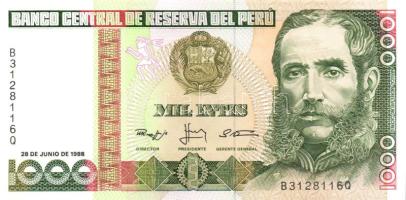 Peru 1985-1988. 7 klf bankjegy T:I