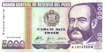 Peru 1985-1988. 7 klf bankjegy T:I