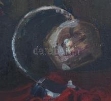 Jelzés nélkül: Csendélet. Olaj, karton. Dekoratív fa keretben, 38×48,5 cm