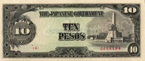 Japán megszállások / Kelet-Ázsia II. vh. 10 klf bankjegy T:I, I-, II(2x)