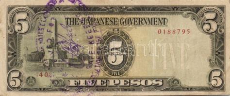 Japán megszállások / Kelet-Ázsia II. vh. 10 klf bankjegy T:I, I-, II(2x)