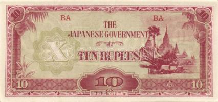 Japán megszállások / Kelet-Ázsia II. vh. 10 klf bankjegy T:I, I-, II(2x)