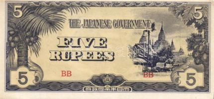 Japán megszállások / Kelet-Ázsia II. vh. 10 klf bankjegy T:I, I-, II(2x)