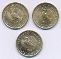 1947-1950. 10f Cu-Al "citromsárga" artex veret (3xklf) T:1,1-
Adamo F3