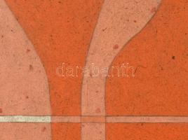 K. Kovács Imre (1944-): Kompozíció narancsban. Olaj, ceruza, farost. Jelzett. Fa keretben. 61x59 cm