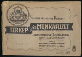 1938-1942 Hazánk és a Nagyvilág + Világszép fővárosunk Budapest térkép és munkafüzet, 2 db