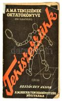 Szelőczey János: Teniszezzünk! A ma teniszének oktatókönyve. Kezdők és haladók oktatókönyve. I. köt.: Kezdők és haladók oktatókönyve. 1. rész: Tenisz-elméletben. 2. rész: Tenisz - gyakorlatban. Bp, 1948,( Fischhof Henrik-ny.). Első kiadás. 222 rajzzal illusztrálva. Kiadói papírkötésben, kissé szakadozott és gyűrött papír védőborítóval, javított kötéssel és gerinccel.