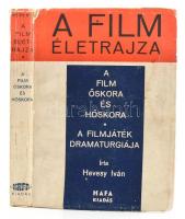 Hevesy Iván: A film életrajza. A film őskora és hőskora. A filmjáték dramaturgiája. Bp.,(1943.),HAFA (Hatschek és Farkas), 320 p. Fekete-fehér fotókkal. Papírkötésben, papír védőborítóban. A papírborító foltos, a széleken szakadozott, a kötés laza.