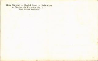 Nagybánya, Baia Mare; Mina Statului, Dealul Cruci, Masina de extractie No. 1. Foto Electric / Állami...