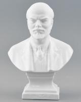 Herendi Lenin porcelán büszt, fehér mázas és biszkvit, hibátlan, jelzett, m: 17 cm