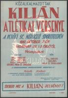 1961 Közalkalmazottak Kilián atlétikai versenye plakát, 40×28 cm